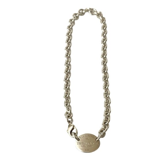 TIFFANY & Co. Tiffany Return to Oval Necklace 925 Sterling Silver Chain